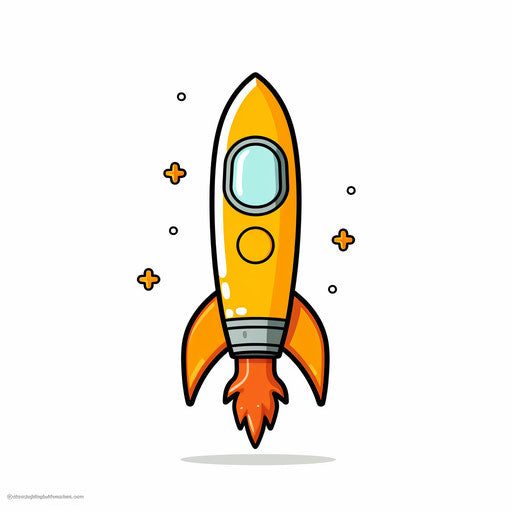 Rocket illustration in the Minimalist style
