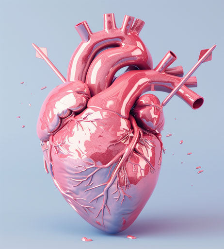 Heart with an arrow and 2 hearts, vector illustration