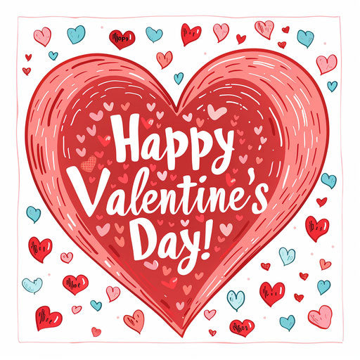 Red heart with happy Valentine's Day