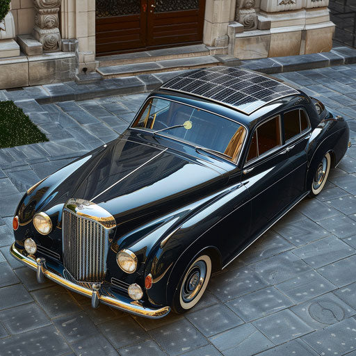 1954 Bentley R Type Continental with integrated solar panels and sustainable materials