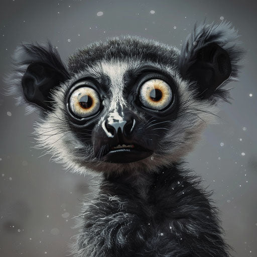 Wide-eyed lemur with curious expression