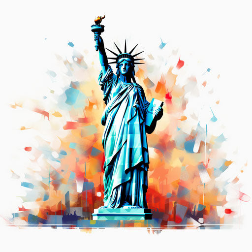 Statue of Liberty in the style of Impressionistic Art