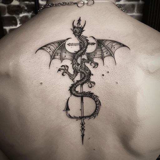 Small meaningful tattoos with dragons and mystical symbols