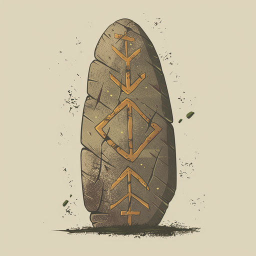 Enigmatic tattoo sketch of an ancient rune stone