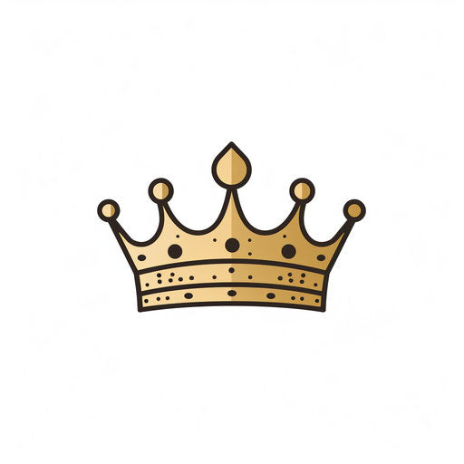 Queen crown clipart in the Minimalist style, on white background