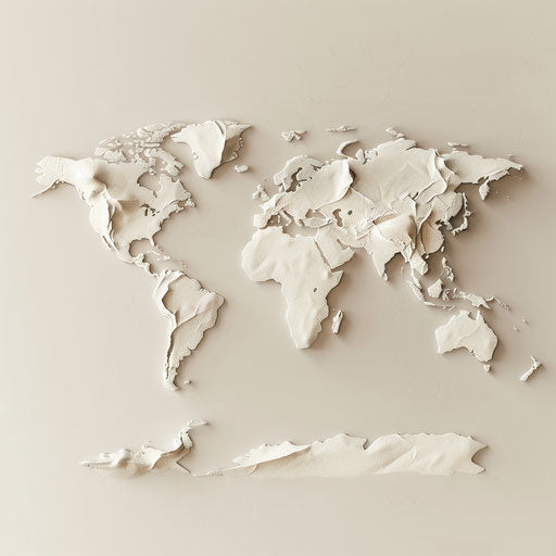 Geography clipart in muted tones on flat cream background