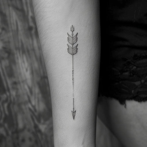 Minimalistic arrow tattoo, Ami James style
