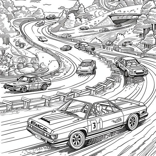 Car rally with multiple competing cars