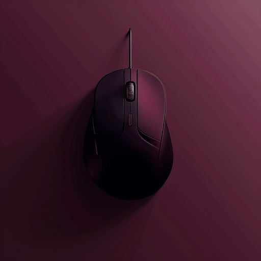 Flat background in deep maroon with mouse clipart