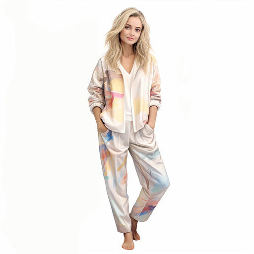 Pajama clipart in the style of oil painting, on a white background