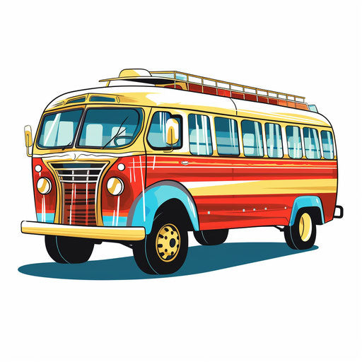 Minimalist style jeepney on white background