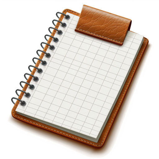 Notepad clipart in a photo realistic style on a white flat background