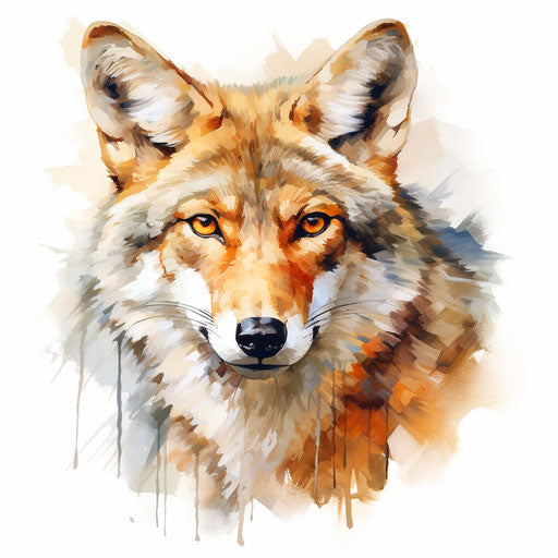 Coyote illustration in the style of oil painting