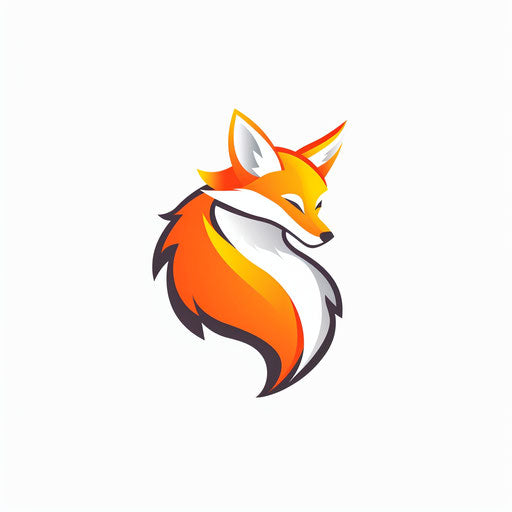 Minimalist mascot logo with a sleek, modern fox on white background