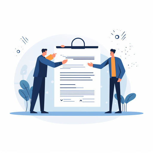 Minimalist contract clipart on white background