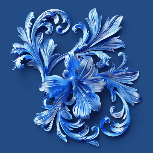 Realistic amazing blossoms on flat indigo background