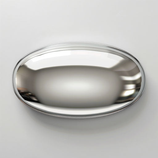 Flat silver background with realistic oval clipart