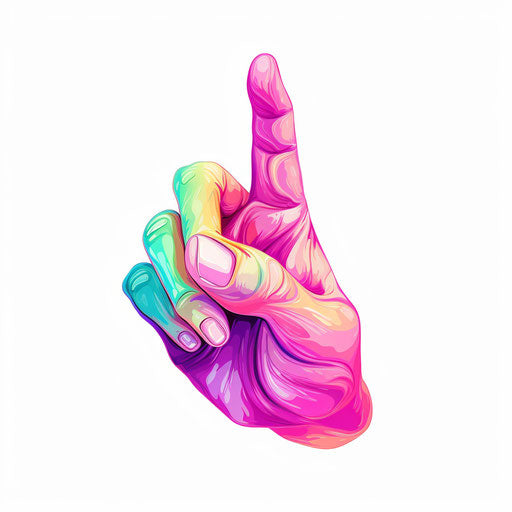Finger clipart in the style of Pastel Colors Art, on white background