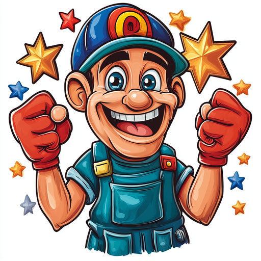 Vector Plumber Caricature Clipart in SVG and EPS