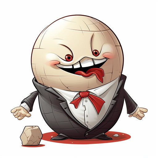 Humpty Dumpty clipart in the style of Chiaroscuro Art, on white background