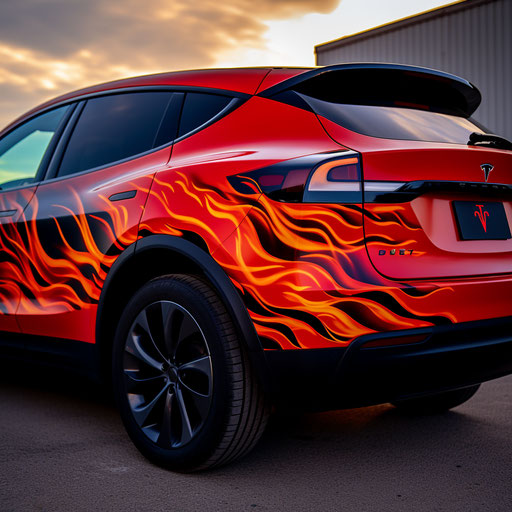 Flame decal for Tesla Model Y