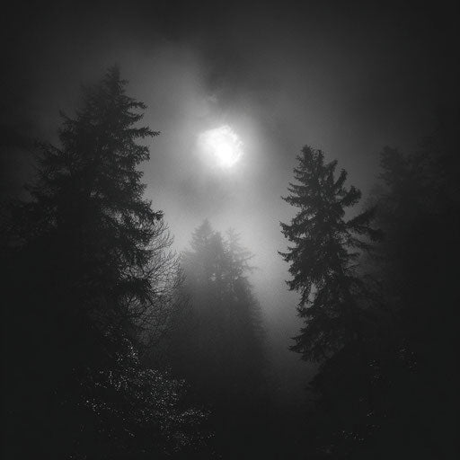 Dark and Eerie Atmosphere with Lunar Highlights