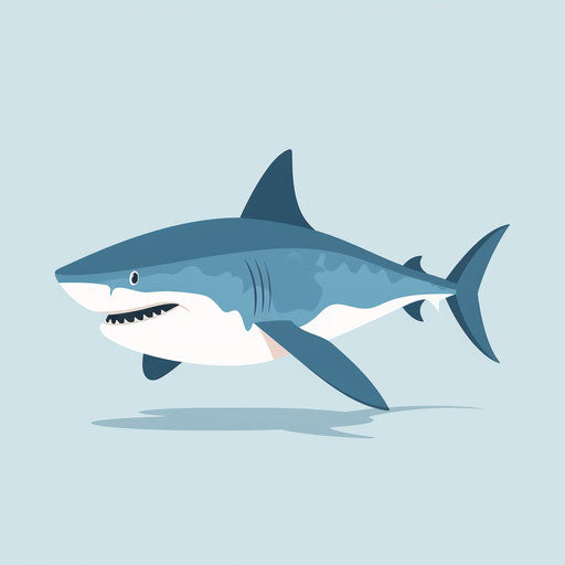 Minimalist style shark clipart on white background