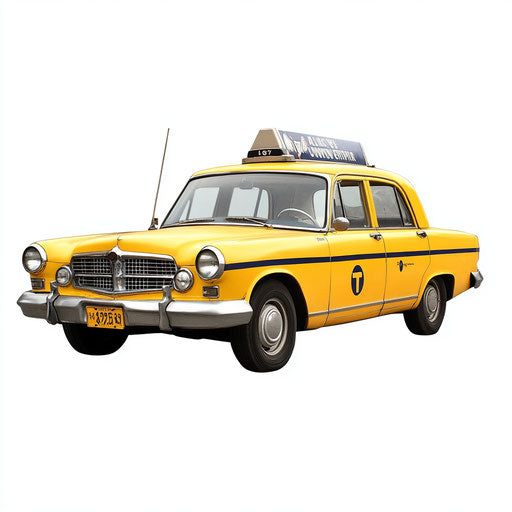 Realistic clipart of a taxi cab, high resolution, isolated