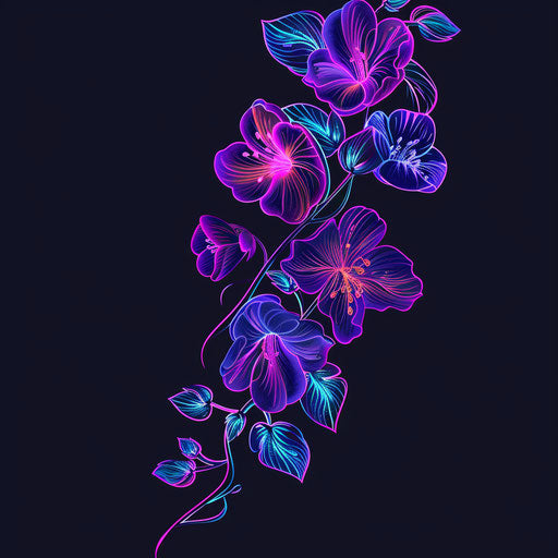 Modern flat tattoo sketch of March birth flowers cascade