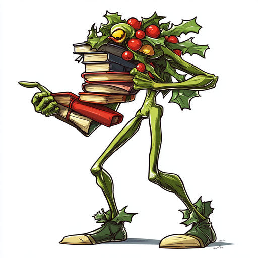 Versatile Mistletoe Caricature Clipart Art Kit for Designers