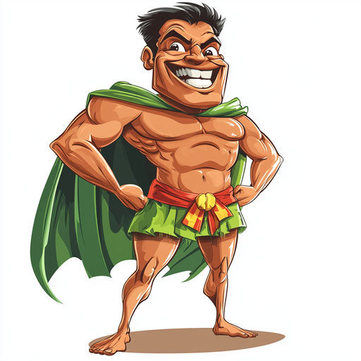 Humorous caricature of a vacation clipart with human characteristics