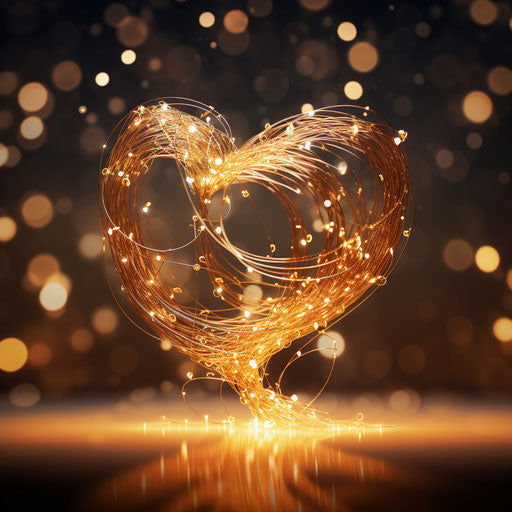 3D CD desktop wallpaper of heart made from string and lights