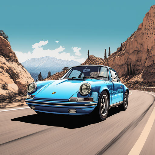 Classic Porsche 911 Carrera bright blue