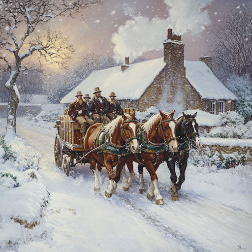 High-Quality Christmas Horse Christmas Artwork