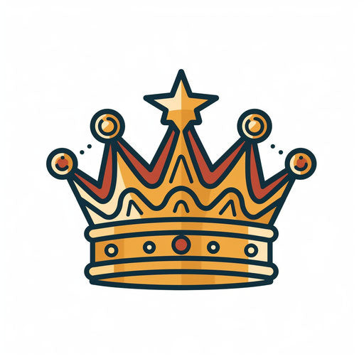 Royal crown in Minimalist style, on white background