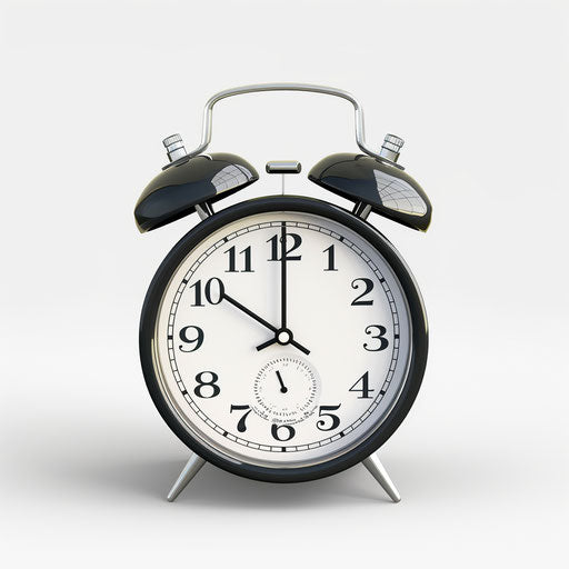 Realistic alarm clock illustration on flat white background