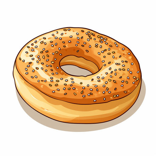 Bagel clipart in minimalist style, on white background