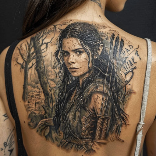 Back tattoos for women with epic battles