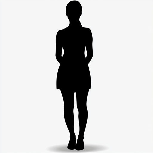 3D people silhouette on flat white background