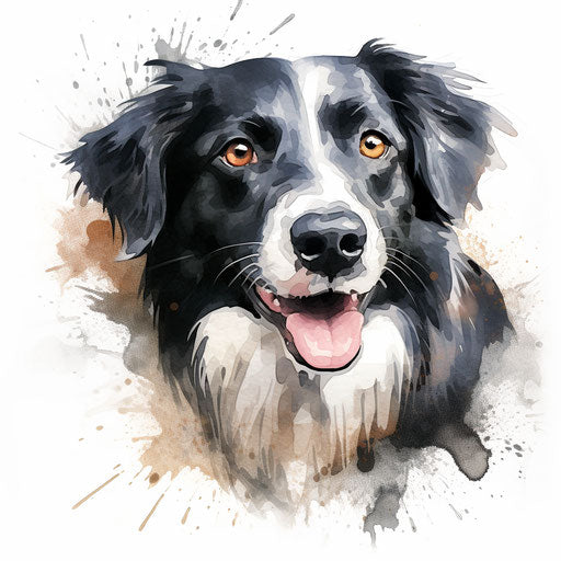 Dog clipart in the style of Oil painting, on a white background