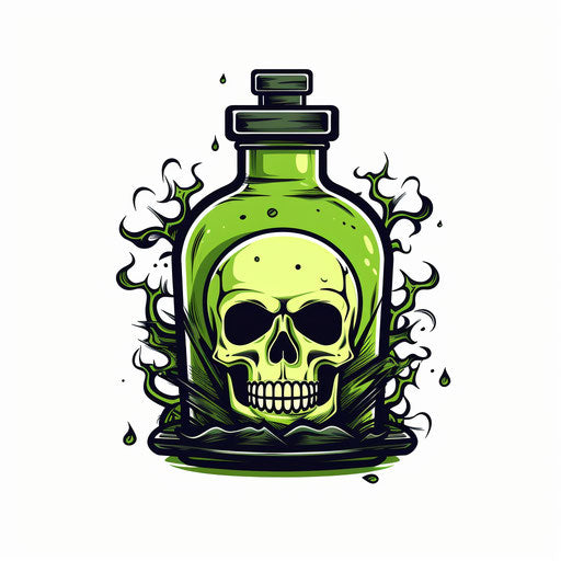 Minimalist-style poison clipart, on a white background