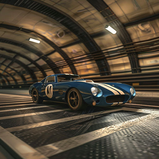 Underground Shelby Daytona race with illegal mods and nitrous boost, racing in an urban tunnel