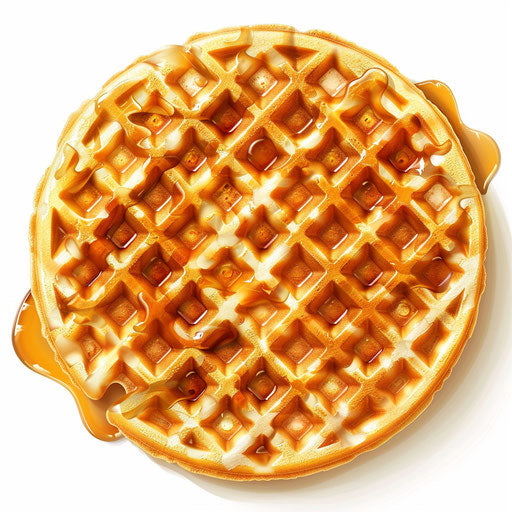Realistic waffle clipart on flat white background