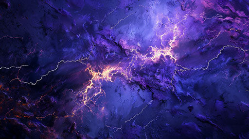 Blue sky with detailed lightning in Eduard Gaertner style