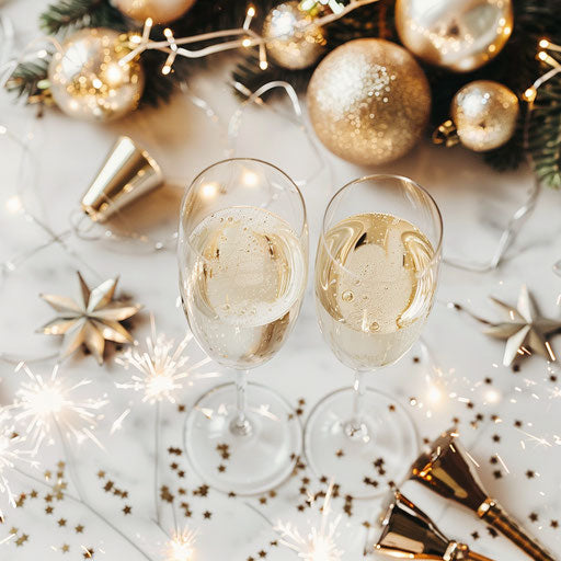 Realistic New Year's Eve clipart on flat white background