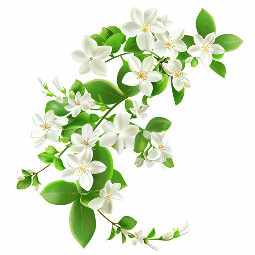 Realistic jasmine illustration on flat white background