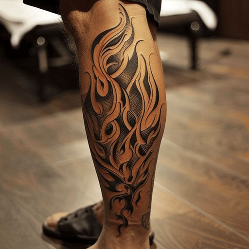 Cool tattoos for men featuring tribal flames