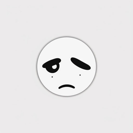Sad face in Minimalist style, on white background