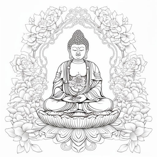 Coloring Picture with Buddha, Ming Dynasty Style