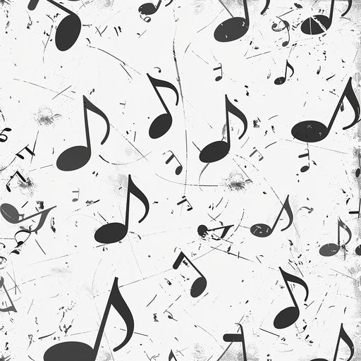 Photo realistic music notes clipart on flat white background, detailed textures and sharp edges